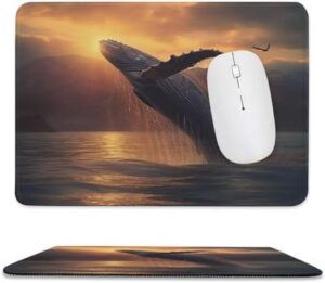 Mousepad Water Animals Mouses Mat for Wireless Mouses Computer Keyboard Mat with Non-Slip Rubber Gaming Desk Pad Square Desk Mat for Office Laptop 7.9″x9.4″