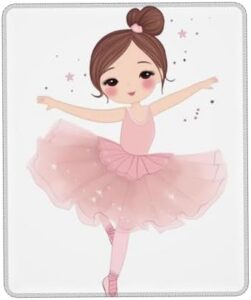 Mouses Pad Waterproof Computer Mouses Mat with Anti-Slip Rubber Base Little Ballerina Dancing Girl Mouses Pads Washable Desk Mat Portable Mousepad Computer Keyboard Pad for Office Home