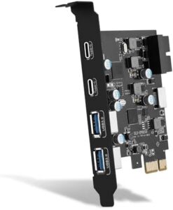PCIE USB Card 6 Port PCIE 2X USB C 2X USB A Expansion Card PCIE Controller 19 Pin Connector for Desktop PC Host Card