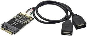 PCIE to Double Port USB2.0 Adapter Card Risers with USB Extension Cable MPCIE to USB Converters Extension Card for Desktop