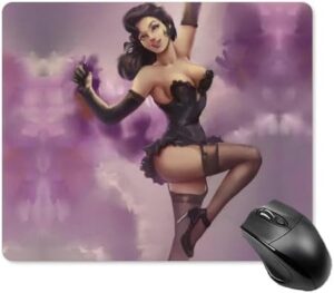 Pin Up Girl Mouse Pad Non-Slip Mouse Mat with Rubber Base Mousepad for Desk Laptop Gaming