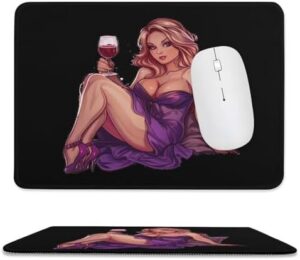 Pin Up Girl Mousepad Non-Slip Computer Mouse Mat with Rubber Base for Desk Laptop Gaming