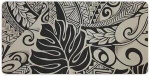 Polynesian Tattoo Hawaiian Fabric Desk Mat Large Laptop Desk Pad Extended Lock Side Mouse Pad for Gamer and Home 22.99, 30x60cm, 202403055