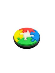 Puzzle Fidget Clickers – Mechanical Keyboard Switch Sensory Toy – Circle, Heart, Star, Light Bulb – Collect all 4! – Keychain Compatible – Articulating Stress Relief Toy (Circle Clicker)