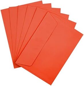 Raylu Paper® – Pack of 20 Small Coloured Envelopes with Adhesive Closure and No Window for Party, Wedding, Birthday or Christmas Gifts, Coloured Envelopes Size C6 114 x 162 mm (Red)