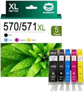 Replacement PGI-570XL CLI-571XL Ink Cartridge Compatible for Canon PGI-570XL CLI-571XL Ink Cartridges Work for Canon MG5750 MG5751 MG6850 MG6851 MG6852 Printers
