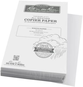 Rite In The Rain Weatherproof Laser Printer Paper, Tabloid Paper Size 11″ x 17″, 32# White, 500 Sheet Pack (No. 321117)