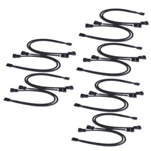 STOBOK 3sets 4pcs Pin Pwm Splitter Cable Pin Female to Dual Pwm Adapter for CPU Case Fans Sleek Black Design for Enhanced Aesthetics and Efficient Cooling Management 4pcs*3