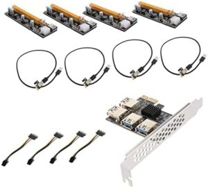 STOBOK USB Expansion Card 4-Port USB 3.0 Riser Adapter Enhance Motherboard Capabilities