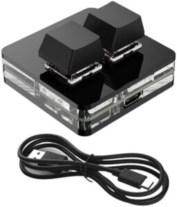 Small Mechanical 2 Key Keyboard Hot Swappable Customizable Switches Ergonomic and Color Backlighting Keypad