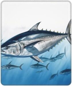Square Mousepad Waterproof Gaming Mousepad Washable Desk Mat Bluefin Tuna Thunnus Mouses Pad with Non-Slip Rubber Base Mouses Mat for Laptop Office 10×12 Inch
