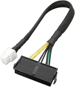 Standard 24 Pin Female to 6Pin Male Computer Power Cord Mainboard Power Supply Connection Cable Line for 6P Power Supply Motherboards Interfaces 6-pin Adapter Cable