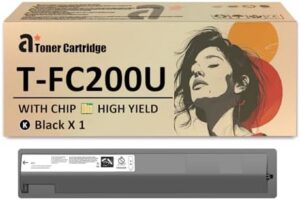 T-FC200U Toner Cartridges Replaces for Toshiba T-FC200U TFC200U TFC200UK Black Toner Cartridge High Yield Work for Toshiba E-Studio 2000AC 2500AC Printers, 1 Pack