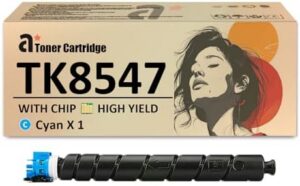 TK8547 Toner Cartridges Replaces for Kyocera TK-8547 TK-8547C Cyan Toner Cartridge Work for Kyocera TASKalfa 4054ci 5054ci Printers, 1 Pack