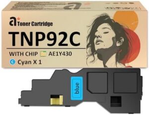 TNP92 Toner Cartridges Replaces for Konica Minolta TNP-92 TNP92C Cyan Toner Cartridge Work for Konica Minolta Bizhub C3120i Printers, 1 Pack