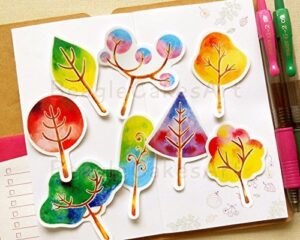 Trees Stickers, Plants Sticker, Nature Sticker, Floral Stickers, Watercolor Sticker, Laptop Decal, Waterproof Sticker, Planner Sticker, Gift