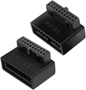 USB 19/20pin Male to Female Extension Adapter Angled 90 Degree Converter for Motherboard Connector Socket