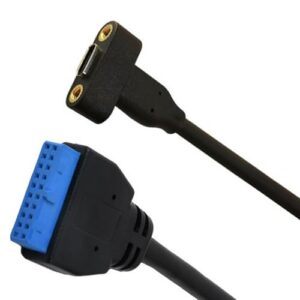 USB C to IDC20P Front Panel Header Female to Female Extension Cable 5Gbps Flexible Cable Replacement for PC Motherboards