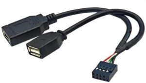 USB2.0 9Pin to USB+Port Type E Cable 9PIN Female to 2 Type E Adapter 9PIN to Type E Key A Cable with Front Type C Port