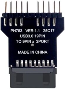 USB3.0 19Pin to Double Output USB2.0 9Pin Expansion Card for Desktop Motherboard Header Conversion