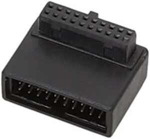 USB3.0 19pin Male to Female Extension Adapter Up Down Angled 90 Degree for Motherboard Back Chassis Wiring