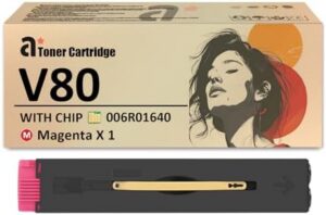 V80 Toner Cartridges Replacement for Xerox V80 006R01638 006R01639 006R01640 006R01641 Toner Cartridge Compatible for Xerox Versant 80 180 280 Press Printers, 1 Magenta