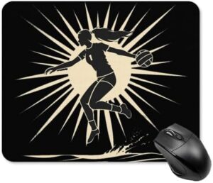 Volleyball Girl Cute Mouse Pad Square Non-Slip Waterproof Mat for Computers Laptop