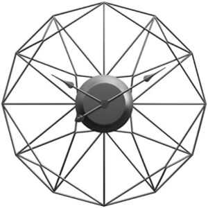 Wall Clock for Bedroom Decorative Wall Clock Geometric Line Design Modern 3D Silent Wall Clock Quartz Movement Battery Operated Wall Clock for Living Room(Black,50 * 50cm) (Black 50 * 50cm)