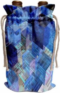 Wine Bag – Boxes of Blue 3D semi transparent boxes of blue with computer motherboard Designs Abstract