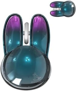 Wireless Mouse Bluetooth Cute Bunny Shape Small Quiet USB Optical Silent Funny Travel Cordless Mice for PC Laptop Desktop Computer Apple iPad Mac Macbook Air Pro Dell HP Chromebook Kids Women Men Gift
