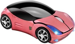 Wireless Mouse Cute Sport Car Shape Mouse Optical Ergonomic Gaming Mice Mini Small Office Gift for Boy Girl Men Women Kids Mom Dad with USB Receiver for PC Laptop Computer Mac,1600DPI 3 Buttons