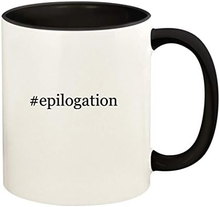 #epilogation - 11oz Hashtag Ceramic Colored Handle and Inside Coffee Mug Cup, Black