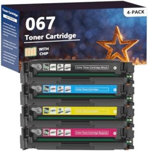 067 067H Toner Cartridges Set Compatible for Canon ImageCLASS LBP633Cdw LBP632Cdw MF653Cdw MF654Cdw MF656Cdw Printers, Replacement for Canon CRG 067 H Toner, 4 Pack(BK C M Y)