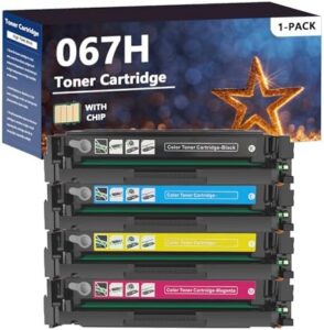 067H 067 Toner Cartridge Set (High Capacity) Compatible for Canon ImageCLASS LBP633Cdw LBP632Cdw MF653Cdw MF654Cdw Printers, Replacement for Canon CRG 067 H Toner, 4 Pack(BK C M Y)