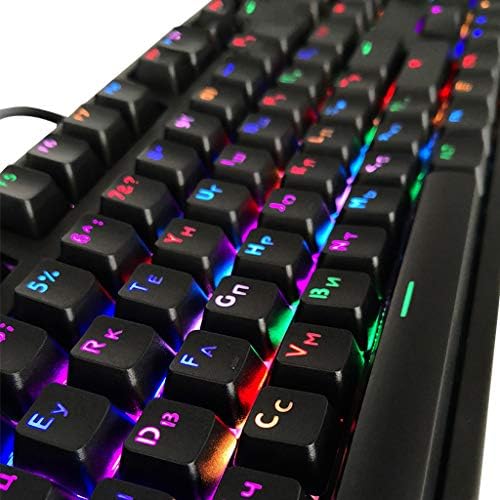 104 Keycaps ABS Russian Translucent Backlight Keycaps for Cherry MX Mechanical Keyboard