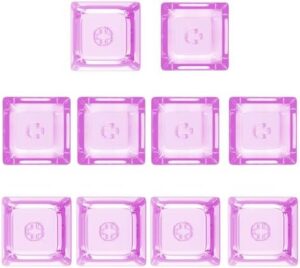 10Pcs Transparent PC Keycaps XDA Height 1U 1X Mechanical Keyboard Keycaps Blank Backlit Keycaps for Cherry Switch Transparent Crystal Blank Keycaps, Translucent purple