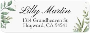 120 PCS Greenery Return Address Labels Personalized, Custom Name Labels for envelopes, mailing, Wedding, Self-Adhesive Flat-Sheet Customized Name Labels, 2-3/4 x 1" Stickers