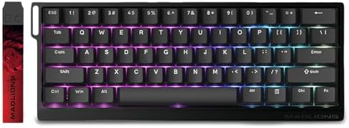 FKZ MADLIONS MAD 60 HE RGB Pro Rapid Trigger Gaming Keyboard,60% Hall Effect Magnetic Switch Adjustable Actuation Hot Swap Wired Mechanical Keyboard Custom Driver,8K HZ Polling Rate (Black)