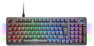 MKPRO, Full Mechanical Gaming Keyboard, RGB Chroma, Mechanics Hot-Swap Switches, Antighosting, Steering Wheel, Advanced Software, Multiplatform, Blue Switch, Spanish, Black
