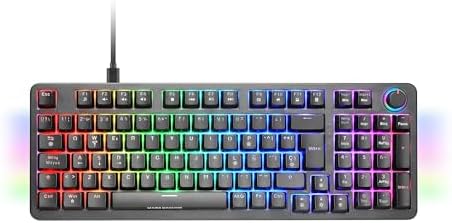 MKPRO, Full Mechanical Gaming Keyboard, RGB Chroma, Mechanics Hot-Swap Switches, Antighosting, Steering Wheel, Advanced Software, Multiplatform, Silent Switch, Spanish, Black