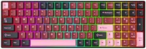 FKZ DK96 Wireless Mechanical Keyboard,Tri-Mode BT5.0/2.4GHz/USB-C Wired Hot Swap Custom RGB Gaming Keyboard Full Size 100 Keys Creamy Keyboard with Numpad Ergonomic NKRO Program Keyboard(Red&Black)