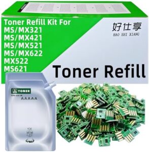 Toner Refill Kit for 56F1000 56F1H00 High Yield Toner Refill Compatible with Lexmark MS321 MS421 MS521 MS621 MS622 MX321 MX421 MX521 MX522 MX622 Printer (Toner Refill Kit for 56F1000-6000Pages)