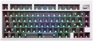 BOYI GMK81-75% Keyboard Kit,Hot-Swap Bluetooth5.0/2.4G/Type-C Tri-Mode Wireless RGB Mechanical Keyboard TFT-LCD Screen Gasket Structure Kit,Customized VIA-programmable Kit with Knob (White)
