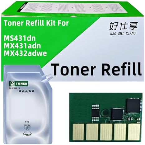 Toner Refill Kit for 55B1X00 55B1X0E High Yield Toner Refill Compatible ONLY for Lexmark MS431dn MS431dw MX431adn MX431adw MX432adwe Printer (Toner Refill Kit for 55B1X00-20000Pages)