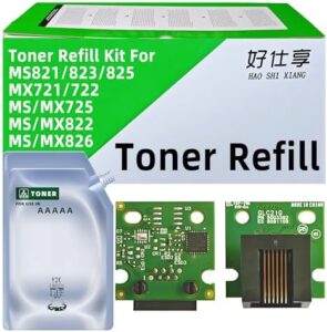 Toner Refill Kit with Chip for 58D1000 Toner Refill Compatible for Lexmark MS725 MS821 MS822 MS823 MS825 MS826 MX721 MX722 MX725 MX822 MX826 Printer (Toner Refill Kit for 58D1000-7500Pages)
