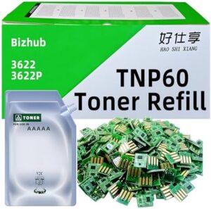 Toner Refill Kit for TNP60 TNP62 AAE3090 High Yield Toner Refill Compatible for Konica Minolta Bizhub 3622 3622P Printer (Toner Refill Kit for 3622-15000Pages)