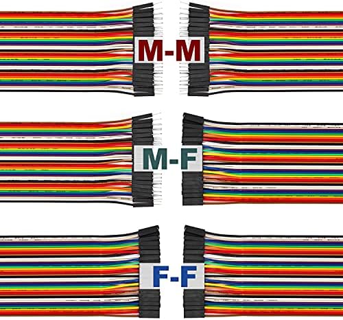 Chanzon 120 pin 10cm 20cm 30cm Long Header Jumper Wire Dupont Cable Line Connector Assorted Kit Male Female Ribbon Solderless Multicolor for Arduino Raspberry pi Electronic Breadboard Protoboard PCB