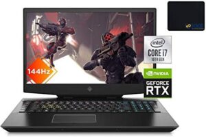 HP OMEN 17 Premium Gaming Laptop PC, 17.3 FHD 144Hz IPS Display, Intel Core i7-10750H, RTX 2070 8GB, 32GB DDR4 RAM, 1TB SSD + 1TB HDD, Webcam, RGB Backlit Keyboard, WiFi 6, Win 10 Home, Black