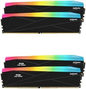 V-Color DDR5 SCC 2+2 KIT Manta XFinity 48GB(24GBx2) 8000MHz CUDIMM with RGB Filler kit CL38 1.4V RGB Gaming Desktop Upgrade RAM Memory Module - Black/Silver (TMXFCL2480838KS-DK)