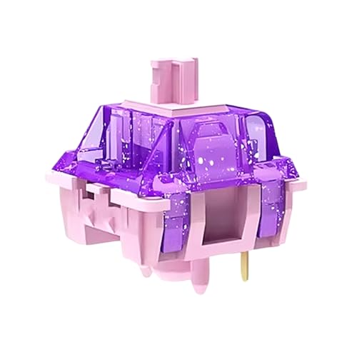 BOYI FS Shine Purple Switch,5 Pin Linear Mechanical Switch Set,35 Pieces for Mechanical Gaming Keyboard Compatiable with MX Keycaps Pre-lubed DIY Custom Mechanical Keyboard Switches